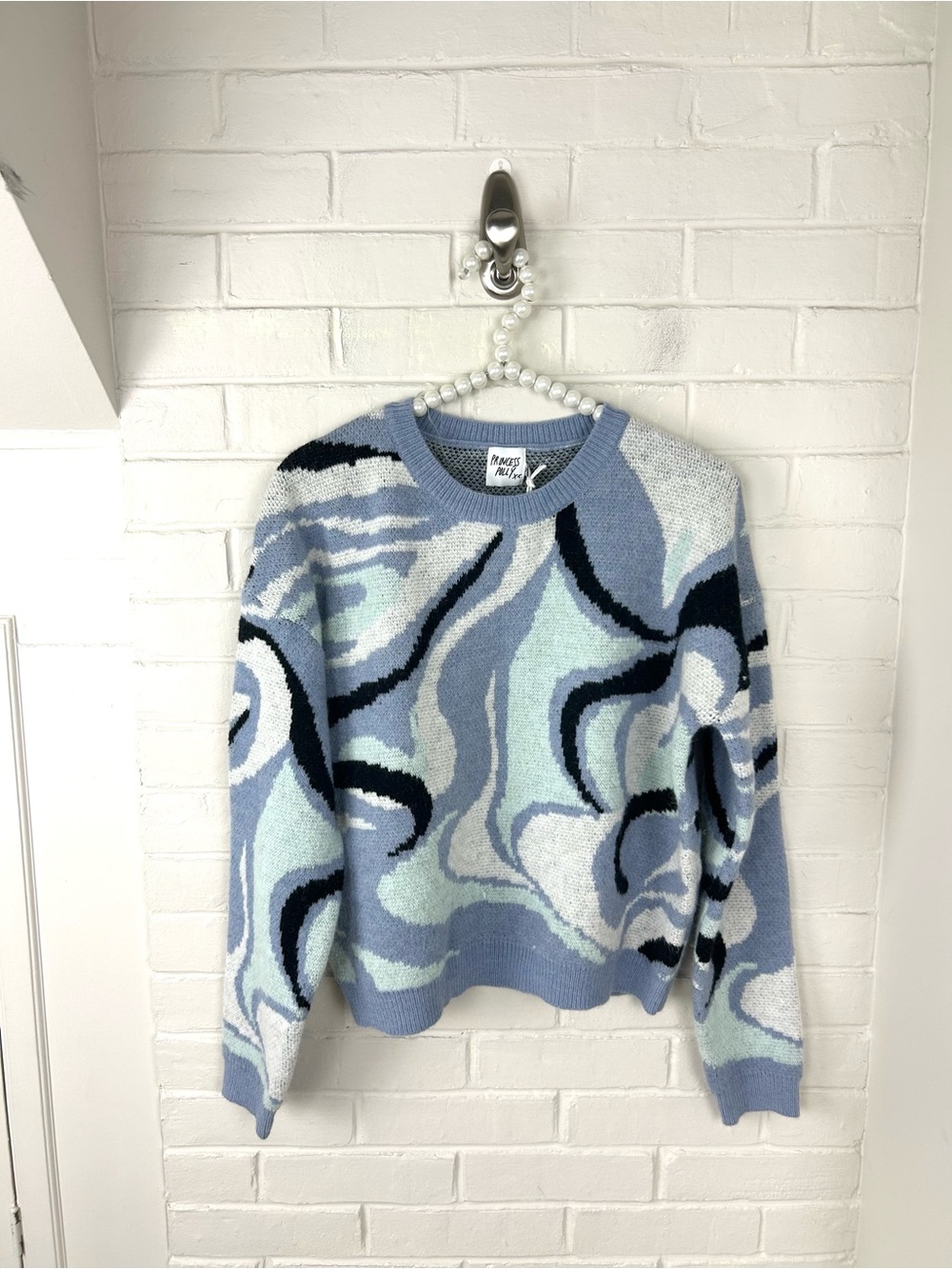 NWT Princess Polly Kailey Knit Jumper Blue Swirl Size XS/S